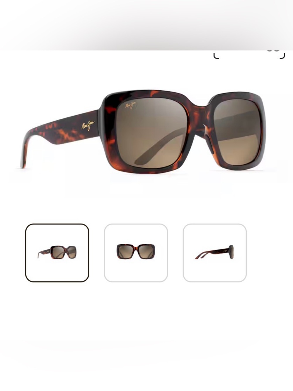 Maui Jim Women’s Tortoiseshell Square Sunglasses - Bronze Frame